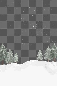 Winter border png, transparent background