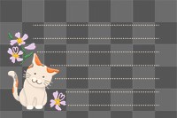 Cute png cat doodle memo frame, transparent 