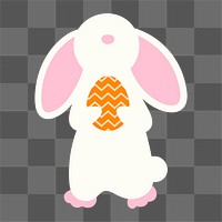 Easter rabbit sticker, festive animal illustration on transparent background