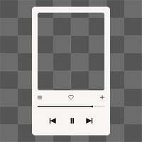 Png audio player screen frame, transparent design