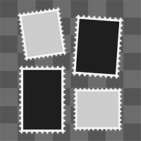 Png photo frame stickers set, transparent background