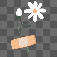 Bandage flower png sticker, transparent background