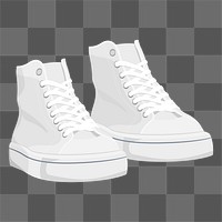 White shoes png sticker, transparent background