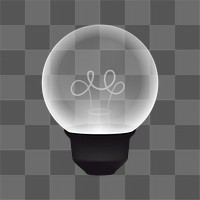 Light bulb png sticker, white design, transparent background