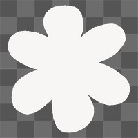 White asterisk png sticker, flower blob shape collage element