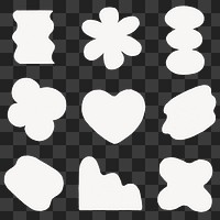 White sticker png, geometric shape design element