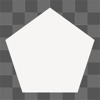 White png sticker, flat graphic pentagon simple shape design, transparent background