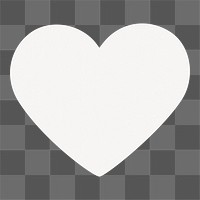 Heart png sticker, simple white design shape, transparent background