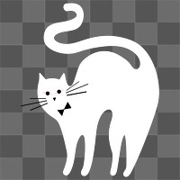 Png white cat digital sticker