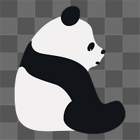 Panda png animal sticker doodle cartoon for kids