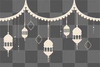 Png Ramadan and Eid lights design element gold lanterns 
