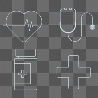 Medical and healthcare covid 19 icon vector collection transparent png