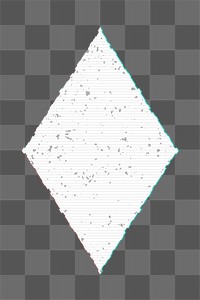 White rhombus shape with glitch effect desig element 