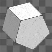 Gray 3D pentagonal prism design element 