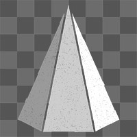3D gray pentagonal pyramid design element 