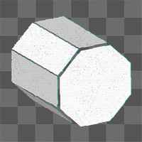 3D octagonal prism with glitch effect design element