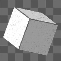 Gray 3D geometric cube design element 