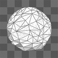 White 3D icosahedron design element 