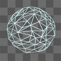 3D icosahedron with glitch effect design element 