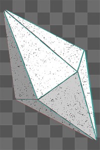 3D hexagonal bipyramid with glitch effect 