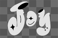 Bold joy word sticker png typography