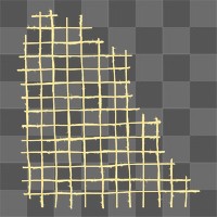 Grid png yellow doodle graphic element