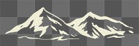 Retro mountain range sticker png nature theme