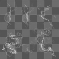 Png realistic smoke design element set 