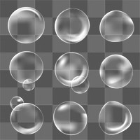 Png clear bubble design element set