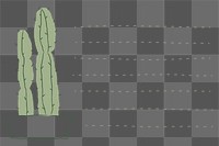 Cactus doodle png and lined note background