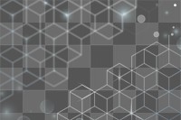 Png digital background with white cube patterns