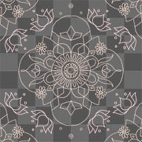 Pink Indian rangoli doodle design element png