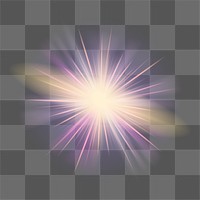 Png bright sunburst lens flare in purple and yellow