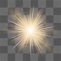 Png bright sunburst lens flare in yellow