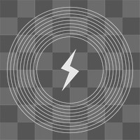 Black png charging icon thunderbolt for technology device