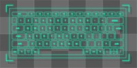 PNG AR keyboard hologram neon green for smart technology device
