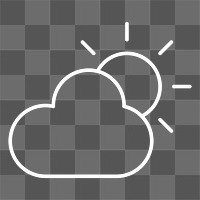 PNG partly cloudy icon for weather forecast in white