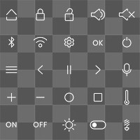 PNG white UI icon shortcuts set