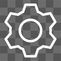 PNG white gear UI icon 