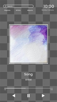 Png music streaming application transparent user interface graphic