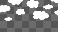 PNG cloud border on transparent background