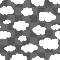 Png background with fluffy floating cloud pattern 