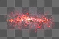 Png red milky way clipart, space aesthetic, transparent background