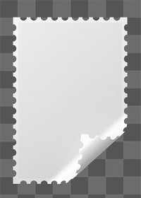 Stamp png, blank white sticker, isolated object transparent background