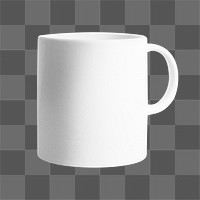 White mug png with transparent background, reusable cup concept