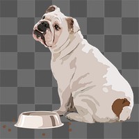 Hungry English Bulldog png sticker, transparent background
