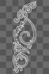 Acanthus png clipart, decorative floral design on transparent background