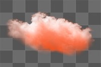 Orange cloud png sticker, sky design, transparent background