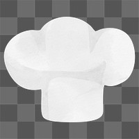 Chef hat png sticker, watercolor illustration, transparent background