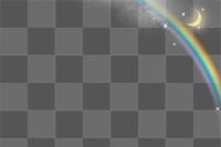 Aesthetic rainbow png border, transparent background